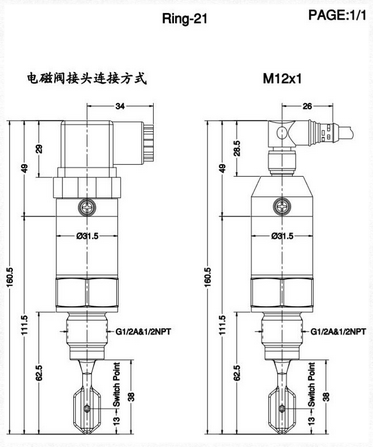 緊湊型音叉液位開(kāi)關(guān)的參數(shù)規(guī)格介紹